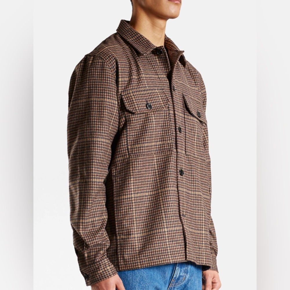 Norse Projects - Kyle Wool Utility Shirt - khaki check - size L